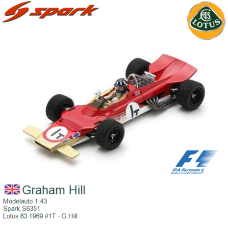 Modelauto 1:43 | Spark S6351 | Lotus 63 1969 #1T - G.Hill