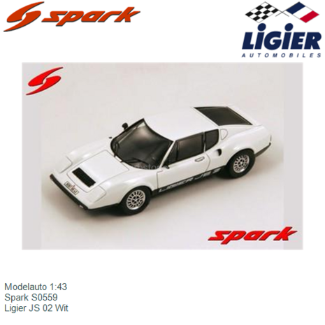 Modelauto 1:43 | Spark S0559 | Ligier JS 02 Wit