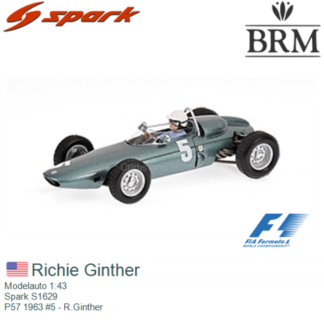 Modelauto 1:43 | Spark S1629 |  P57 1963 #5 - R.Ginther