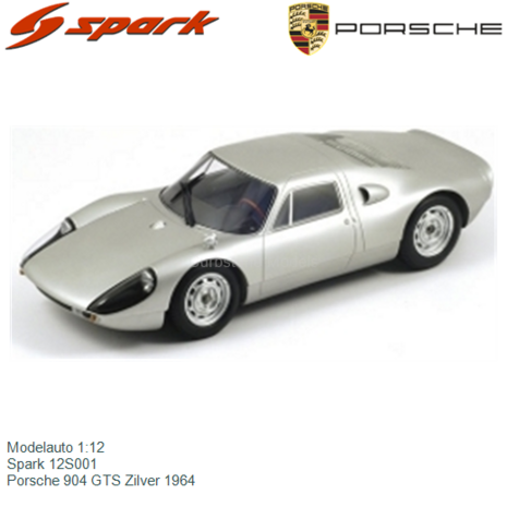 Modelauto 1:12 | Spark 12S001 | Porsche 904 GTS Zilver 1964