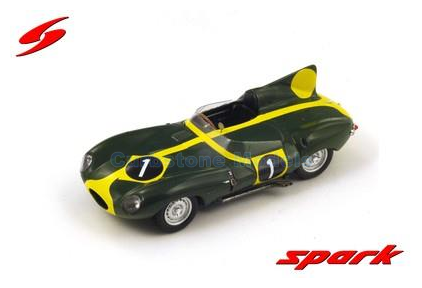 Modelauto 1:43 | Spark SJ017 | Jaguar Type D Groen / Geel 1963 #1