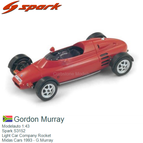 Modelauto 1:43 | Spark S3152 | Light Car Company Rocket | Midas Cars 1993 - G.Murray