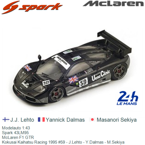 Modelauto 1:43 | Spark 43LM95 | McLaren F1 GTR | Kokusai Kaihatsu Racing 1995 #59 - J.Lehto - Y.Dalmas - M.Sekiya