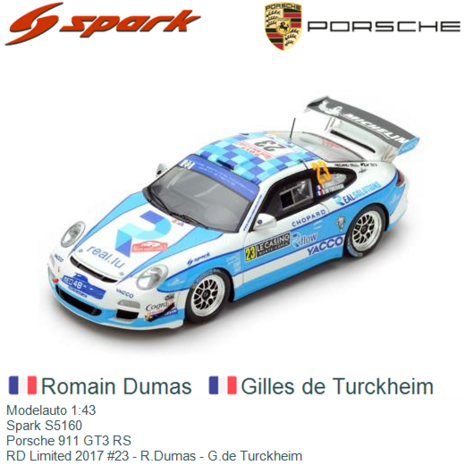 Modelauto 1:43 | Spark S5160 | Porsche 911 GT3 RS | RD Limited 2017 #23 - R.Dumas - G.de Turckheim