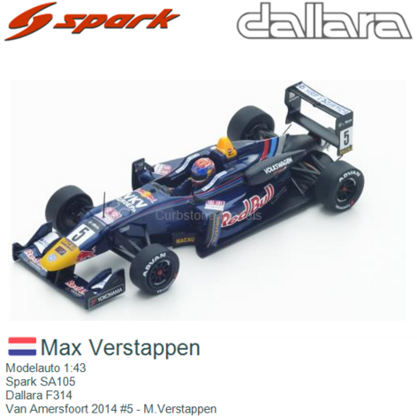 Modelauto 1:43 | Spark SA105 | Dallara F314 | Van Amersfoort 2014 #5 - M.Verstappen