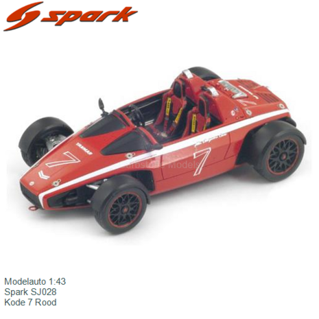 Modelauto 1:43 | Spark SJ028 | Kode 7 Rood