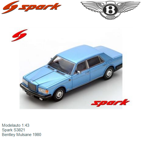 Modelauto 1:43 | Spark S3821 | Bentley Mulsane 1980