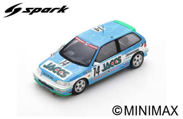 Modelauto 1:43 | Spark S5463 | Honda Civic E9 JACCS 1991 #14 - A.Nakaya - N.Hattori