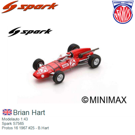 Modelauto 1:43 | Spark S7565 | Protos 16 1967 #25 - B.Hart