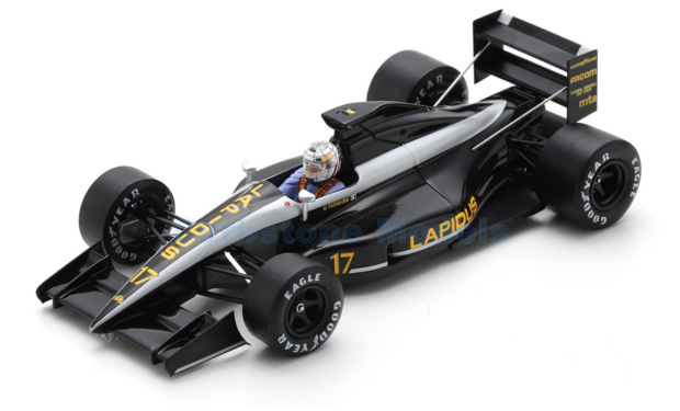 Modelauto 1:43 | Spark S7222 | AGS JH25 Black 1990 #17 - G.Tarquini