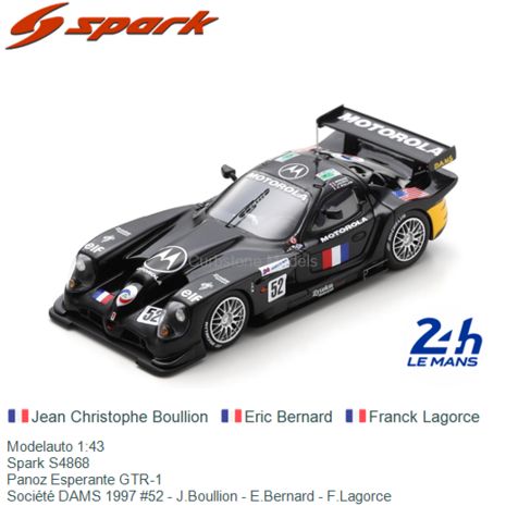 Modelauto 1:43 | Spark S4868 | Panoz Esperante GTR-1 | Société DAMS 1997 #52 - J.Boullion - E.Bernard - F.Lagorce