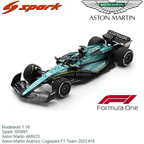 Modelauto 1:18 | Spark 18S891 | Aston Martin AMR23 | Aston-Martin Aramco Cognizant F1 Team 2023 #18