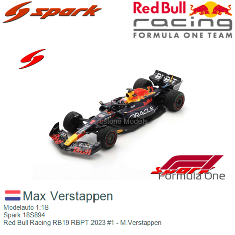 Modelauto 1:18 | Spark 18S894 | Red Bull Racing RB19 RBPT 2023 #1 - M.Verstappen