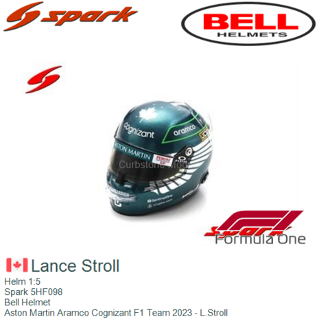 Helm 1:5 | Spark 5HF098 | Bell Helmet | Aston Martin Aramco Cognizant F1 Team 2023 - L.Stroll