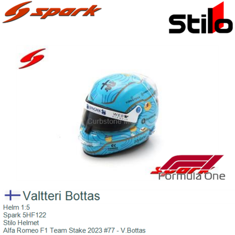 Helm 1:5 | Spark 5HF122 | Stilo Helmet | Alfa Romeo F1 Team Stake 2023 #77 - V.Bottas