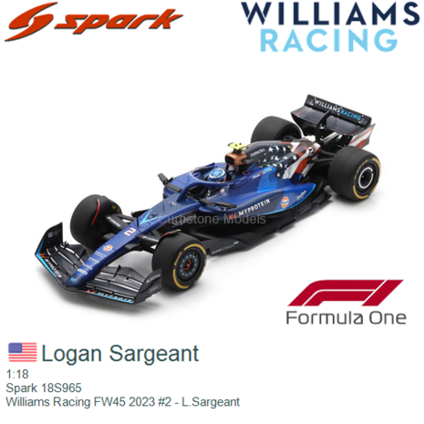 1:18 | Spark 18S965 | Williams Racing FW45 2023 #2 - L.Sargeant