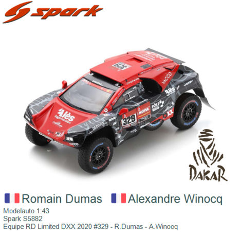 Modelauto 1:43 | Spark S5882 | Equipe RD Limited DXX 2020 #329 - R.Dumas - A.Winocq