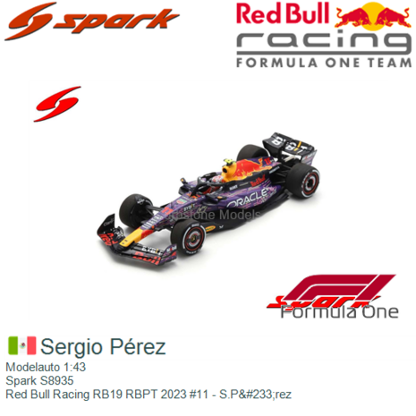 Modelauto 1:43 | Spark S8935 | Red Bull Racing RB19 RBPT 2023 #11 - S.P&#233;rez