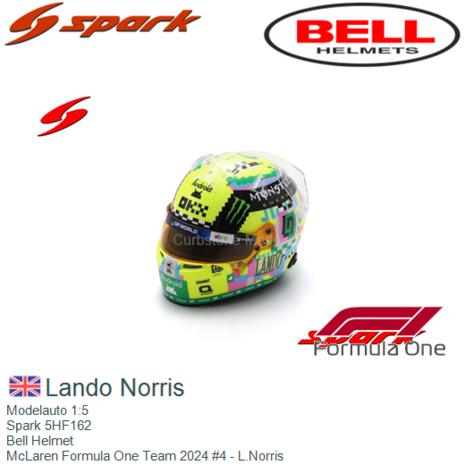 Modelauto 1:5 | Spark 5HF162 | Bell Helmet | McLaren Formula One Team 2024 #4 - L.Norris