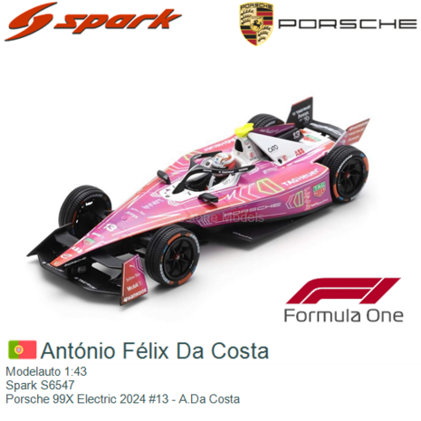 Modelauto 1:43 | Spark S6547 | Porsche 99X Electric 2024 #13 - A.Da Costa