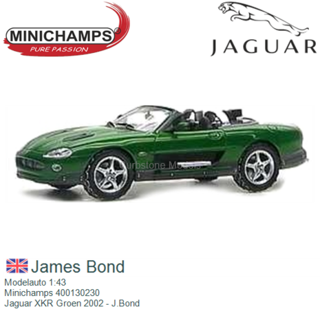 Modelauto 1:43 | Minichamps 400130230 | Jaguar XKR Groen 2002 - J.Bond