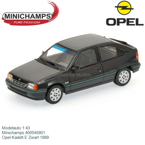 Modelauto 1:43 | Minichamps 400045901 | Opel Kadett E Zwart 1989