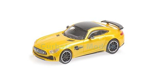 Modelauto 1:87 | Minichamps 870037222 | Mercedes Benz AMG GT-R Geel metallic 2017