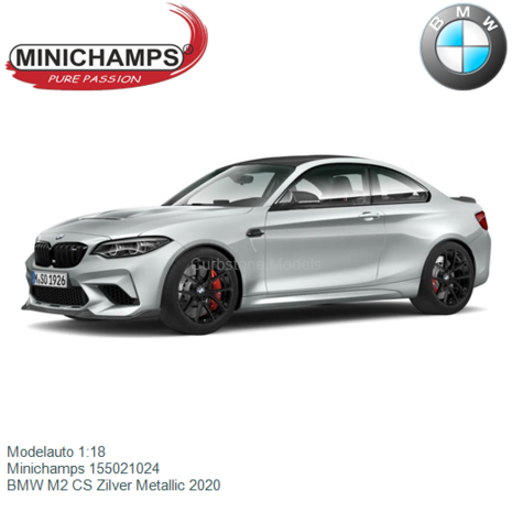 Modelauto 1:18 | Minichamps 155021024 | BMW M2 CS Zilver Metallic 2020