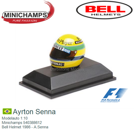 Modelauto 1:10 | Minichamps 540388612 | Bell Helmet 1986 - A.Senna