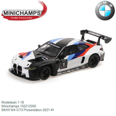 Modelauto 1:18 | Minichamps 155212000 | BMW M4 GT3 Presentation 2021 #1