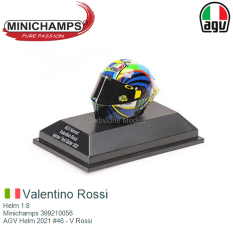 Helm 1:8 | Minichamps 399210056 | AGV Helm 2021 #46 - V.Rossi