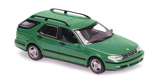 Modelauto 1:43 | Minichamps 940170811 | Saab 9-5 Break Donker Groen Metallic 1999