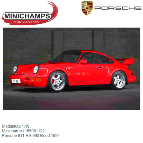 Modelauto 1:18 | Minichamps 155061122 | Porsche 911 RS 993 Rood 1994