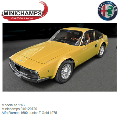 Modelauto 1:43 | Minichamps 940120720 | Alfa Romeo 1600 Junior Z Gold 1975