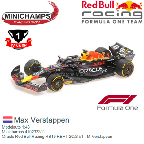 Modelauto 1:43 | Minichamps 410232301 | Oracle Red Bull Racing RB19 RBPT 2023 #1 - M.Verstappen