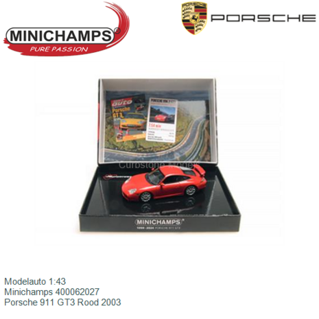 Modelauto 1:43 | Minichamps 400062027 | Porsche 911 GT3 Rood 2003