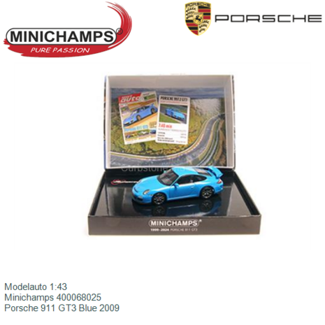 Modelauto 1:43 | Minichamps 400068025 | Porsche 911 GT3 Blue 2009