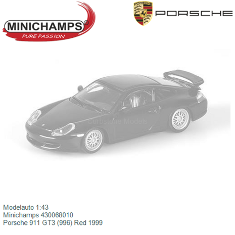 Modelauto 1:43 | Minichamps 430068010 | Porsche 911 GT3 (996) Red 1999