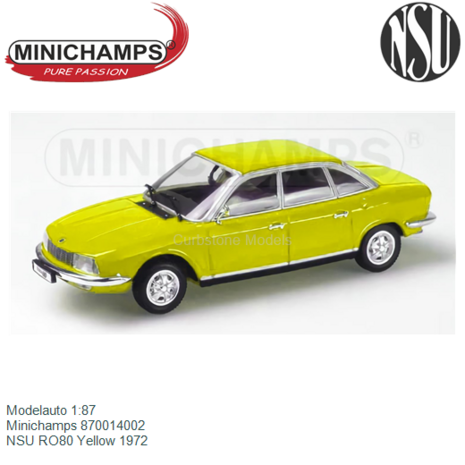 Modelauto 1:87 | Minichamps 870014002 | NSU RO80 Yellow 1972