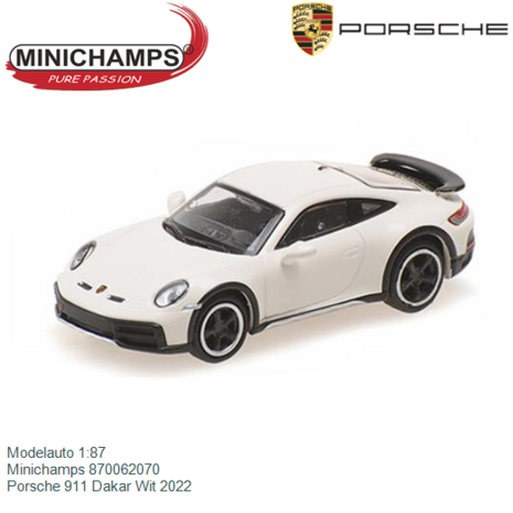 Modelauto 1:87 | Minichamps 870062070 | Porsche 911 Dakar Wit 2022