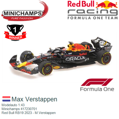 Modelauto 1:43 | Minichamps 417230701 | Red Bull RB19 2023 - M.Verstappen