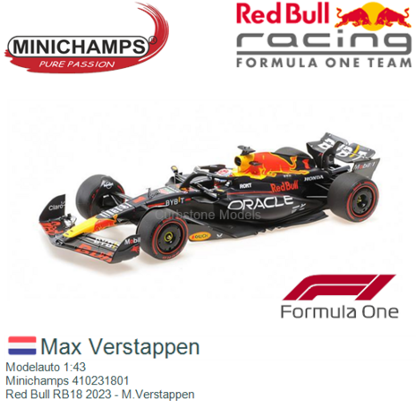 Modelauto 1:43 | Minichamps 410231801 | Red Bull RB18 2023 - M.Verstappen