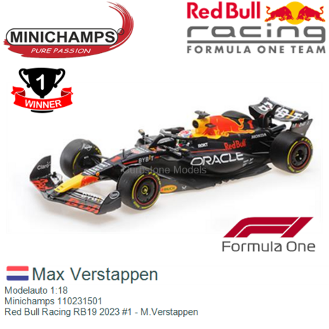 Modelauto 1:18 | Minichamps 110231501 | Red Bull Racing RB19 2023 #1 - M.Verstappen