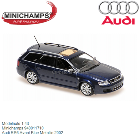 Modelauto 1:43 | Minichamps 940011710 | Audi RS6 Avant Blue Metallic 2002