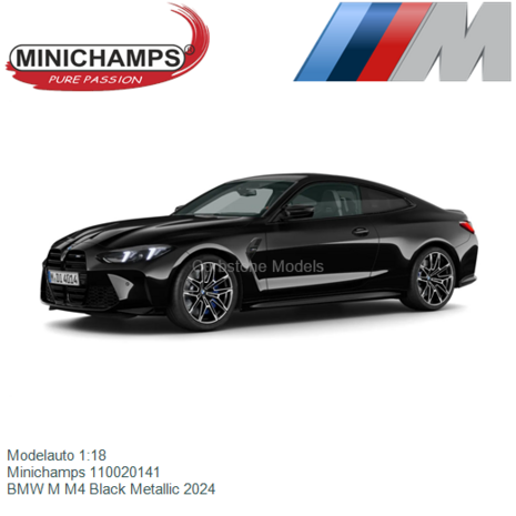 Modelauto 1:18 | Minichamps 110020141 | BMW M M4 Black Metallic 2024