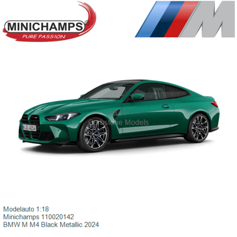 Modelauto 1:18 | Minichamps 110020142 | BMW M M4 Black Metallic 2024