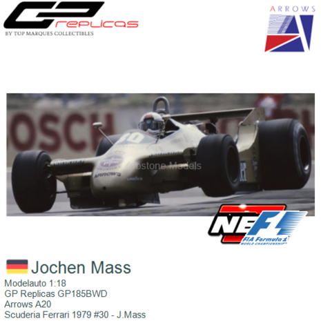 Modelauto 1:18 | GP Replicas GP185BWD | Arrows A20 | Scuderia Ferrari 1979 #30 - J.Mass