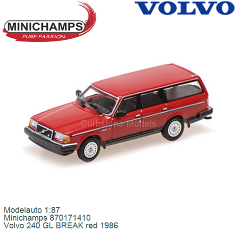 Modelauto 1:87 | Minichamps 870171410 | Volvo 240 GL BREAK red 1986