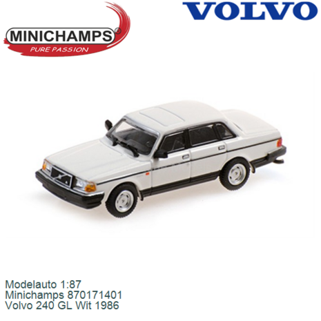 Modelauto 1:87 | Minichamps 870171401 | Volvo 240 GL Wit 1986