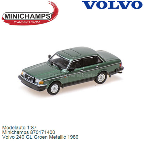 Modelauto 1:87 | Minichamps 870171400 | Volvo 240 GL Groen Metallic 1986